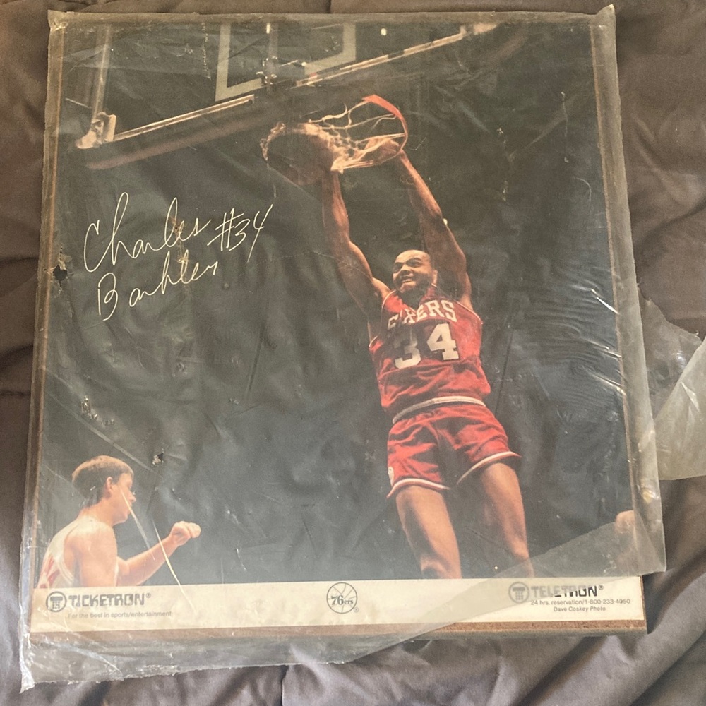 Vintage Ticketron Charles Barkley Sixers Photo